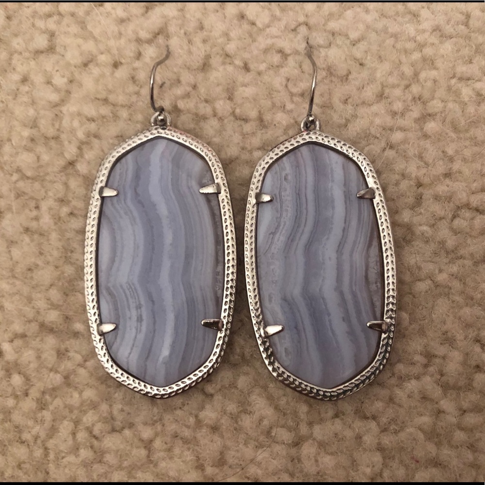 Kendra Scott Lavender and Silver Earrings